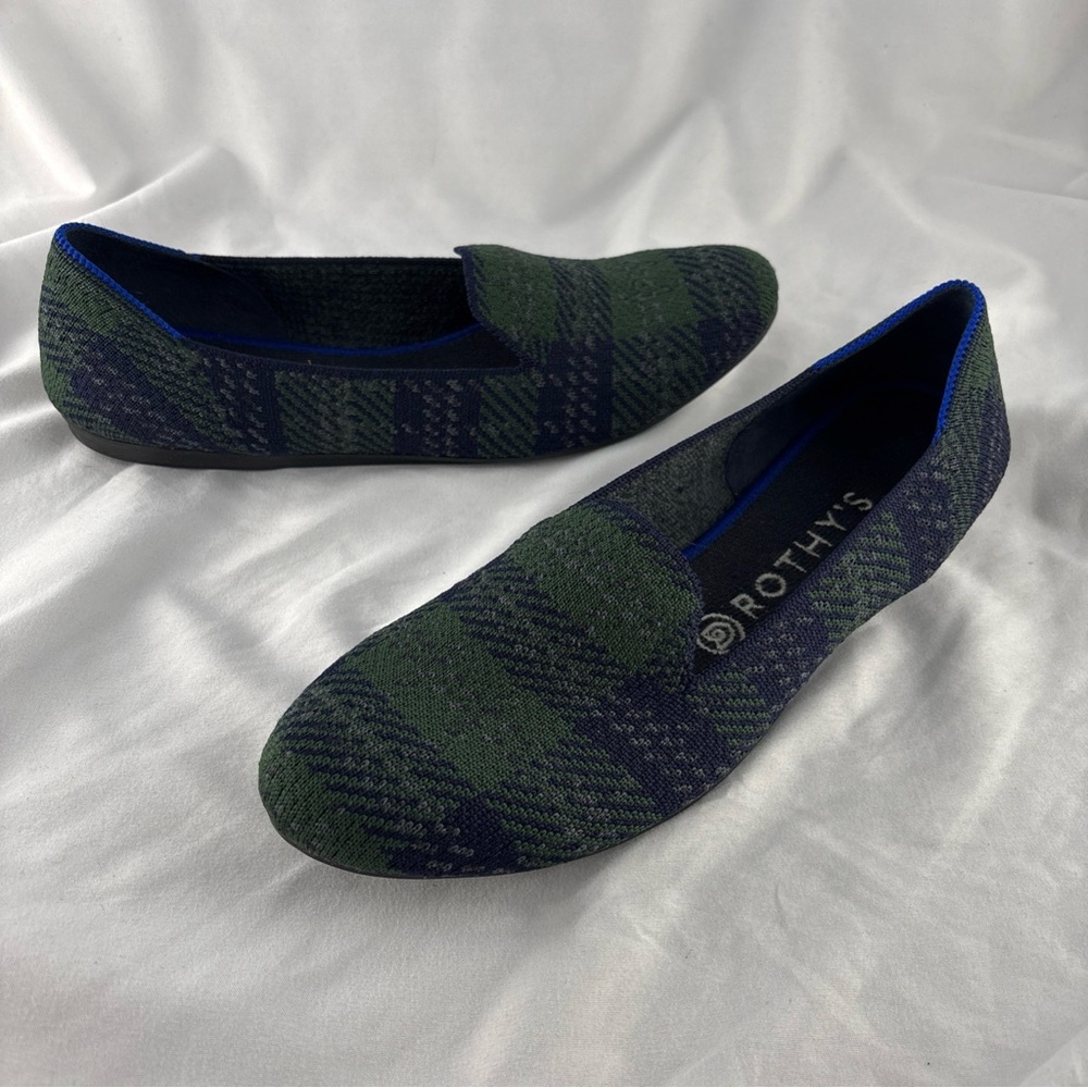 ROTHY’S The Loafer Knit Forest Tartan Limited Edition Holiday Slip on Women's 9